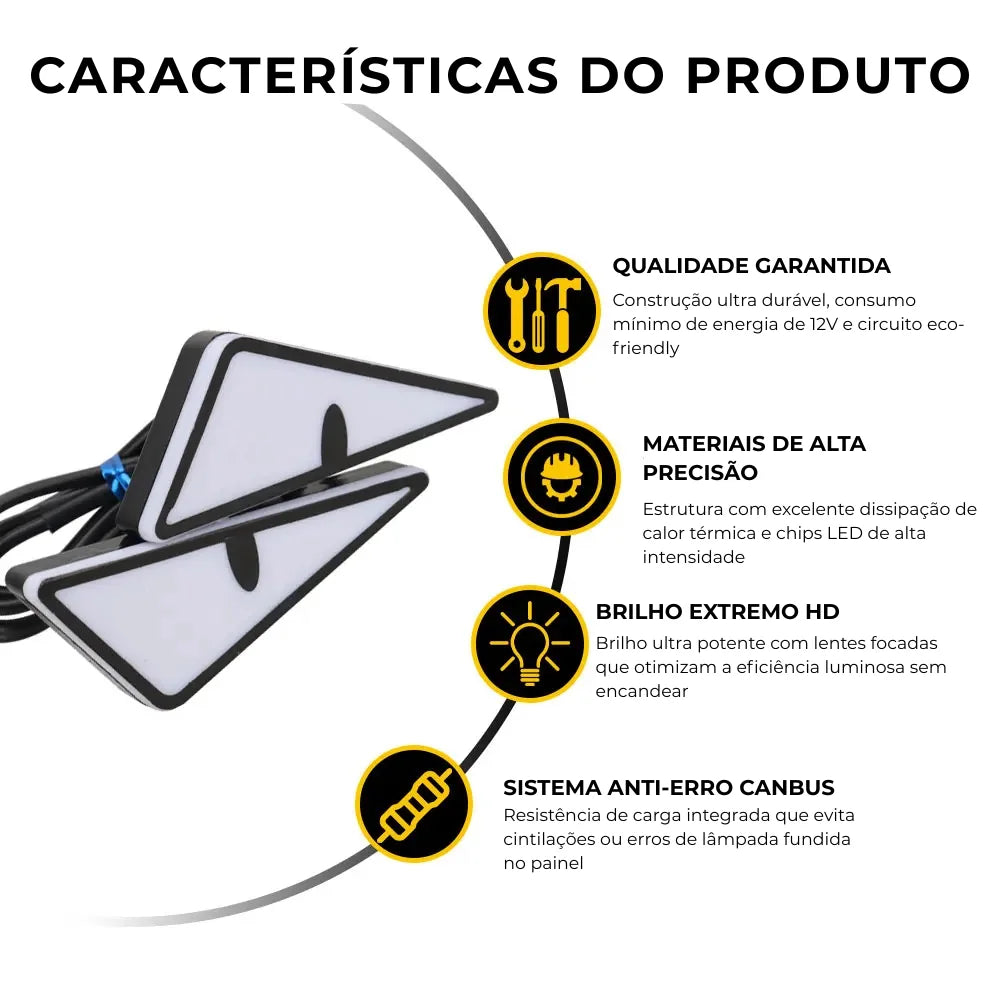 Kit Projetor LED Devil Eyes — Olhar Agressivo para Faróis
