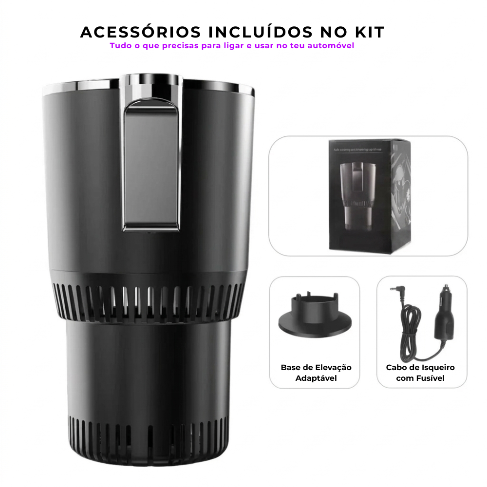 Porta-Copos Térmico Inteligente 12V — Refrigeração e Aquecimento Rápido